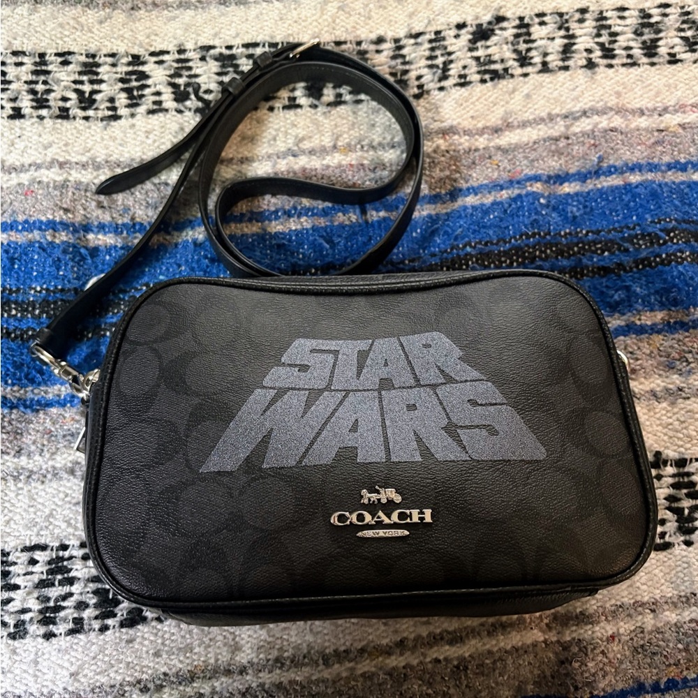 Star Wars X Coach Crossbody in Signature Canvas with Black & Silver Logo